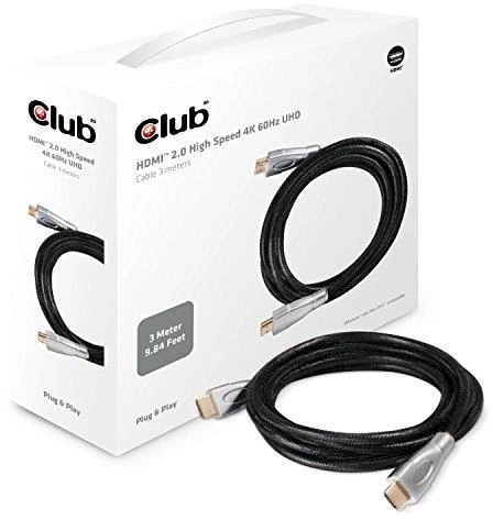 CLUB 3D HDMI 2.0 didelės spartos 4K UHD – 3 METRAI