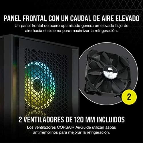 CORSAIR 4000D Airflow grūdinto stiklo vidurinio bokšto Juodas dėklas
