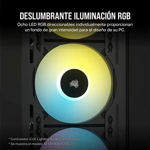 Corsair | 140 mm PWM dviejų ventiliatorių komplektas | iCUE AF140 RGB ELITE | Dėklo ventiliatorius