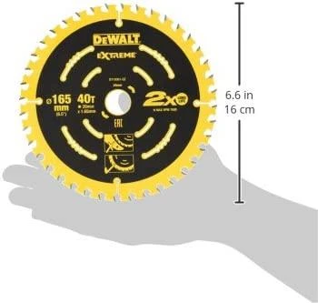 Pjovimo diskas medienai DeWalt; 165x1,65x20,0 mm; Z40; 18°