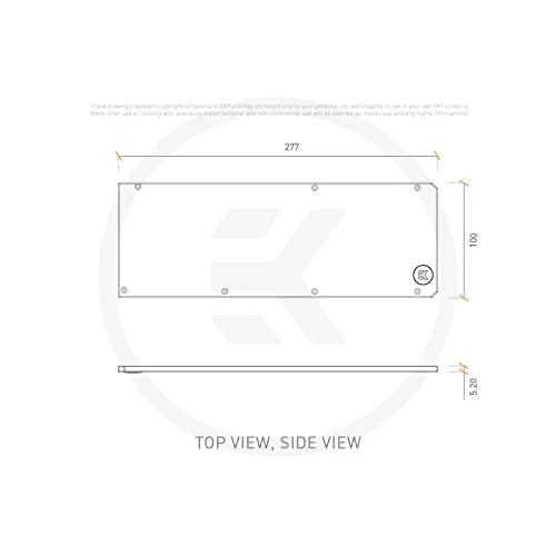 EK-Quantum Vector RTX 3070 backplate techninis brėžinys