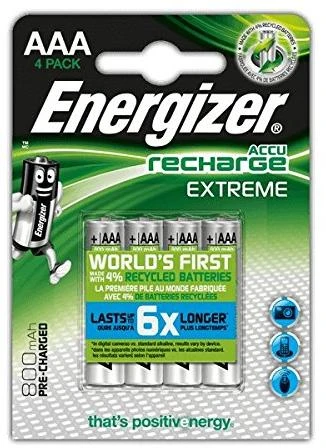 Įkraunami Elementai Energizer Extreme 800 mAh AAA HR3 1.2V 4Vnt