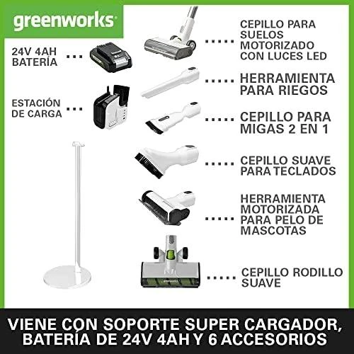 Greenworks belaidis dulkių siurblys GD24SVK4D 24V 4Ah