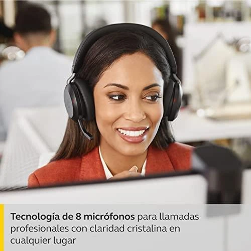 JABRA Evolve2 75 Ausinės on-ear Bluetooth belaidės aktyvus triukšmo slopinimas USB-C noise isolating juodas Certified skirta Microsoft T