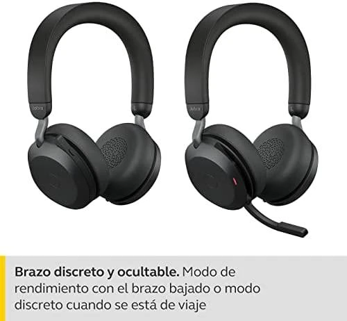 JABRA Evolve2 75 Ausinės on-ear Bluetooth belaidės aktyvus triukšmo slopinimas USB-C noise isolating juodas Certified skirta Microsoft T