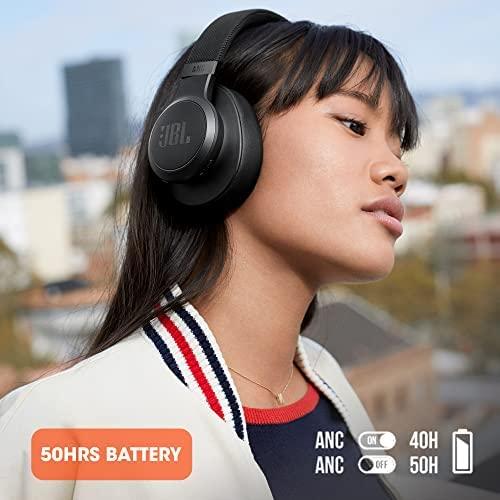 Belaidės ausis apgaubiančios triukšmą slopinančios Ausinės JBL Live 660NC, Juoda