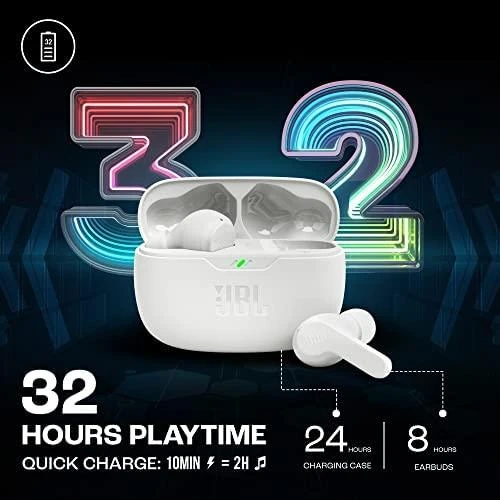 Belaidės Ausinės JBL Wave Beam, Baltos