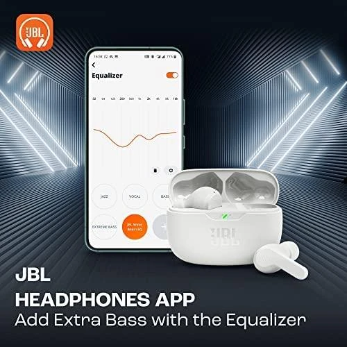 Belaidės Ausinės JBL Wave Beam, Baltos
