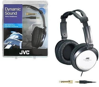 JVC HA-RX500E ausinės su pakuote ir 6.3 mm adapteriu