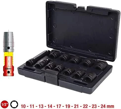 1/2" šešiakampė smūginė galvutė, trumpa, KS Tools