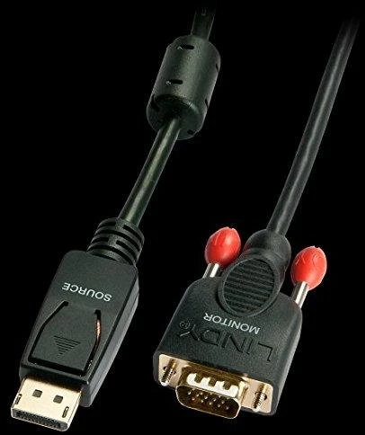 Adapteris - LINDY DisplayPort į VGA Adapterį Kabelis, 1920x1200@60Hz, 2 m, Juodas