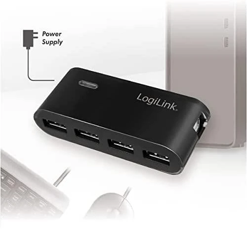 LogiLink Prisijungti | USB 2.0 Hub-4 prievadas su maitinimo adapteriu