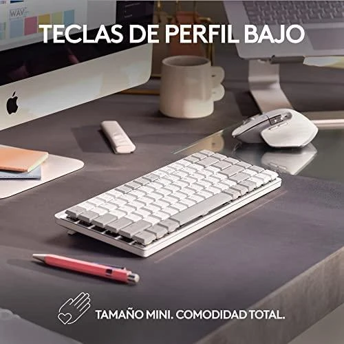 „LOGITECH MX Mechaninė Mini“, skirta MAC „Bluetooth“ apšviesta klaviatūra – PALE Pilkas – US INT'L – TACTILE
