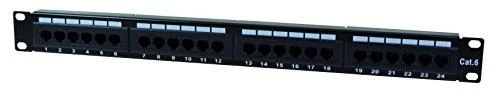 „LogiLink“ komutacinė panelė 19 colių 1U 24x RJ-45 Cat.6 juoda (NP0004)