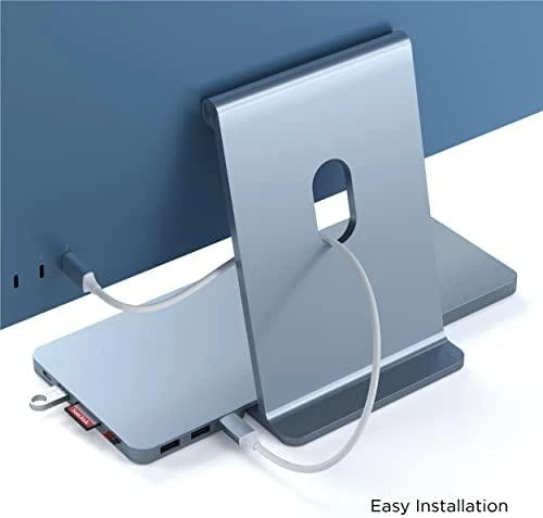 Satechi Slim Dock, skirtas iMac 24" USB-C (USB-C 10Gb, USBA-A 10Gb, 2x USB-A, mikro/SD kortelių skaitytuvas, NVMe SATA lizdas) (sidabrinė)