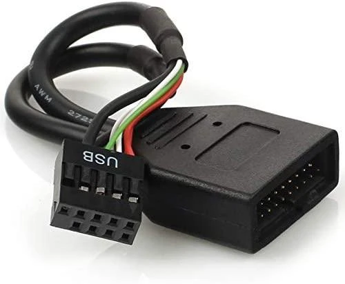 SilverStone sistemos laidas Vidinis 19 kontaktų USB 3.0 į USB 2.0 adapterio laidas 8 kontaktų, 19 kontaktų, 0,1 m, Juodas