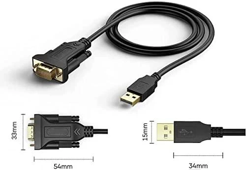 Techly USB į RS232/DB9 M/M keitiklis ant 1,5 m kabelio, plastikiniai maišeliai