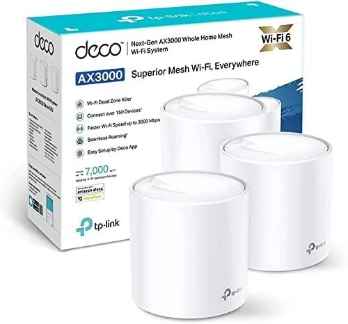Maršrutizatorius TP-LINK AX3000 viso namo tinklelio „Wi-Fi“ sistema su „Wi-Fi 6“ 2402 Mbps esant 5 GHz dažniui + 574 Mbps esant 2,4 GHz dažniui