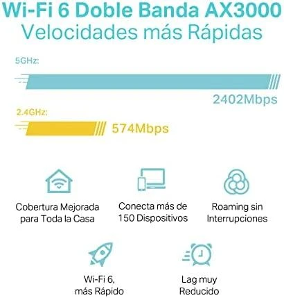 Maršrutizatorius TP-LINK AX3000 viso namo tinklelio „Wi-Fi“ sistema su „Wi-Fi 6“ 2402 Mbps esant 5 GHz dažniui + 574 Mbps esant 2,4 GHz dažniui