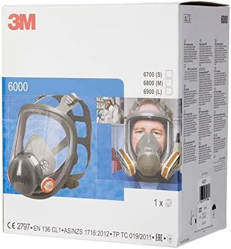 Pilna veido kaukė silikoninė 6900 L dydis, 3M
