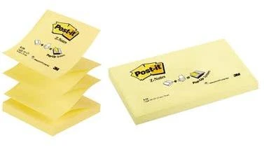 3M Lipnūs lapeliai POST-IT Z, 76 x 76 mm, 100 lapelių, geltona