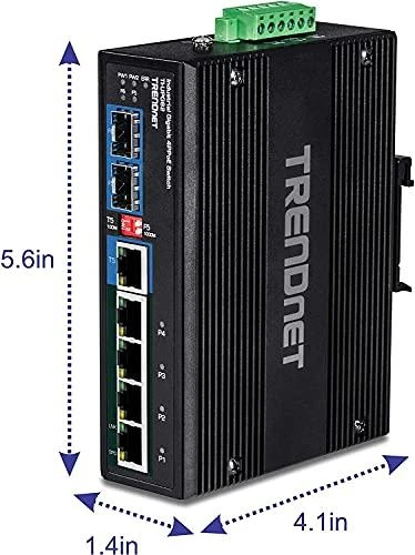 Šakotuvas Carruzzo Trendnet TI-UPG62 tinklo komutatorius Ne-valdomas L2 Gigabit Ethernet (10/100/1000) Maitinimas per Eternetą (PoE) Juoda