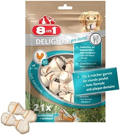 8in1 Dental Delights kramtalas šunims XS 21vnt