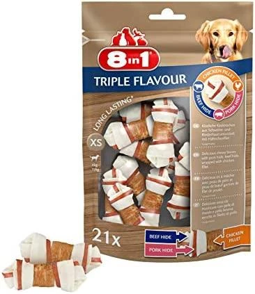 Skanėstas šunims 8in1 Triple Flavor XS, 0.294 kg, 21 vnt.