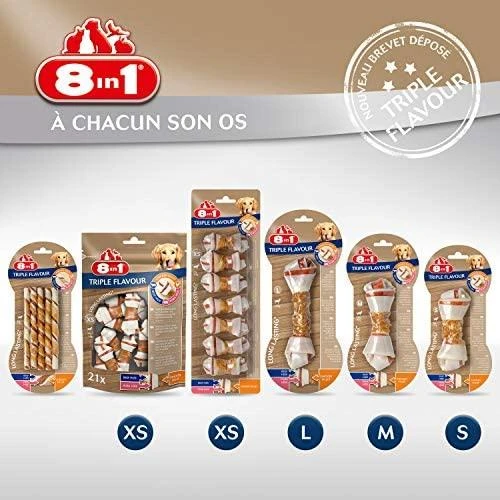 Skanėstas šunims 8in1 Triple Flavor XS, 0.294 kg, 21 vnt.