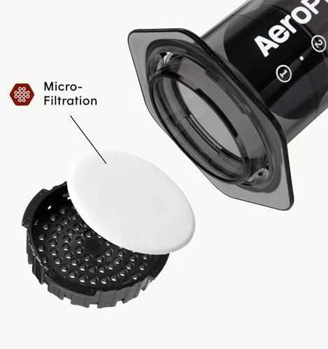 „Aeropress Clear“ juodas kavos virimo aparatas
