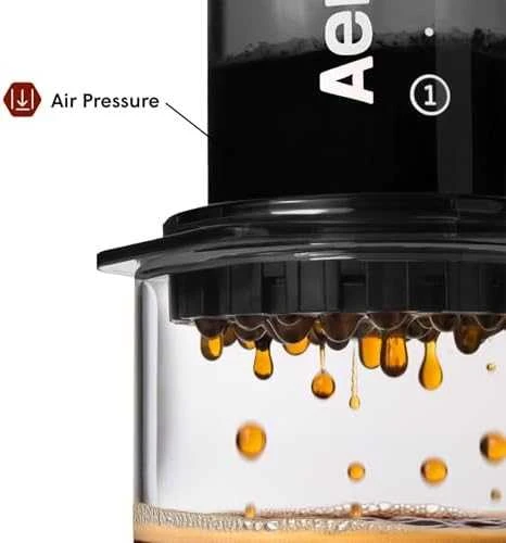 „Aeropress Clear“ juodas kavos virimo aparatas