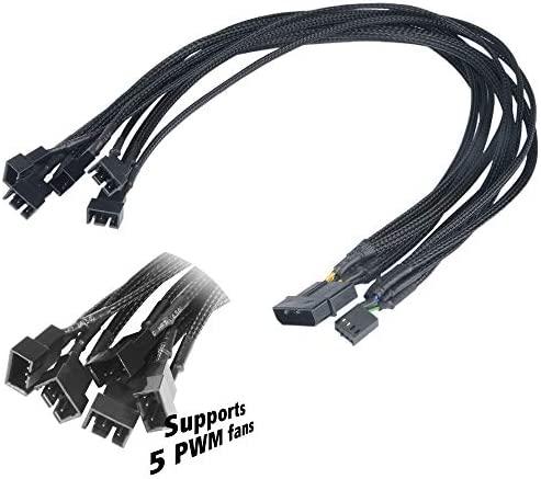 Akasa 4-pin - 4-pin x5, 0,45 m, Juoda (AK- CBFA03- 45)