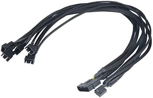 Akasa 4-pin - 4-pin x5, 0,45 m, Juoda (AK- CBFA03- 45)
