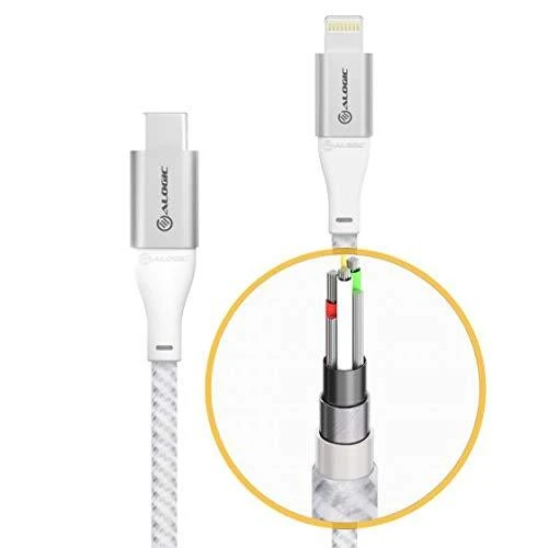 ALOGIC Ultra USB-A į USB-C laidas greitam įkrovimui ir duomenų perdavimui 3A/480Mbps 1,5m - Sidabrinis
