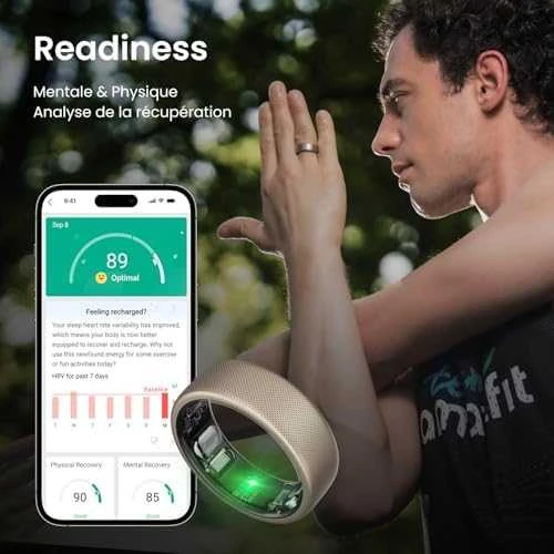 Išmanusis žiedas Amazfit Helio, Titano spalvos, 10 dydis