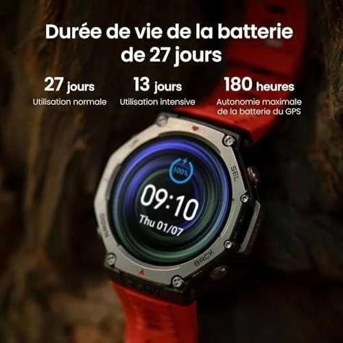 Išmanusis laikrodis Amazfit T-Rex 3, Nerudijančio plieno korpusas su rudos spalvos silikoniniu dirželiu