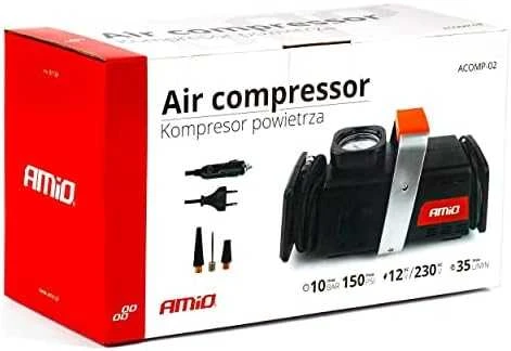 kompresorius automobilinis pompka 12v 230v acomp-02 amio-01134