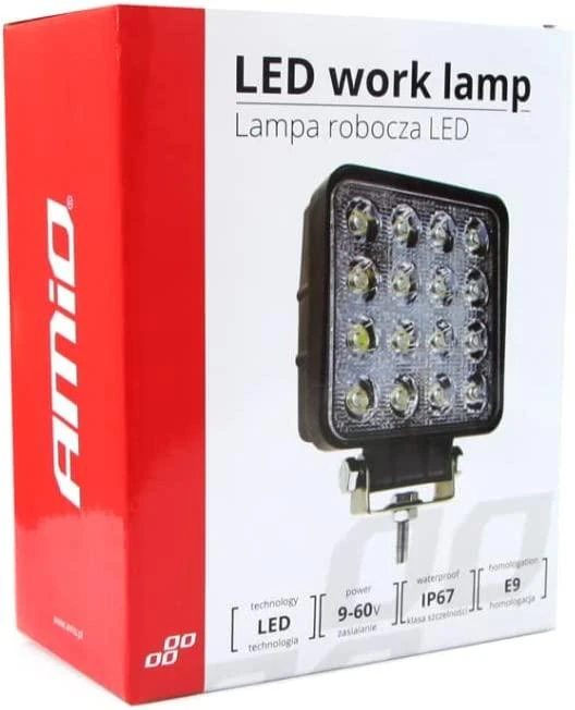 Amio LED Darbinė lempa AWL05 EMC, 108x108 mm 48W FLAT 9-60V