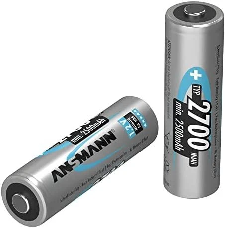 1x4 Ansmann dešinėje. Baterija 2700 Mignon AA 2500 mAh