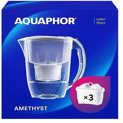 Aquaphor vandens filtravimo ąsotis 2,8 l, plastikinis, pilkas, jonų mainų sistema, 500598_IRL