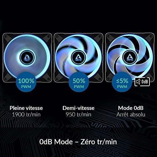 Arctic P14 PWM PST RGB 0dB juoda (3 vnt. pakuotėje) | 140 mm korpuso ventiliatorius