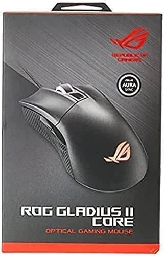 Optinė laidinė pelė Asus ROG Gladius II Core, 6 200-dpi/Omron switches with 50-million-click durability/lightweight - 92,5 g/Aura Sync
