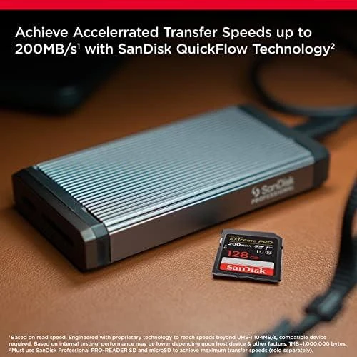 Atminties kortelė SanDisk SDXC 128GB Extreme Pro 200/90 MB/s V30 UHS-I U3