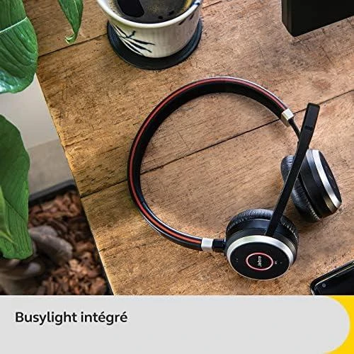 Jabra Evolve 65 SE UC Stereo Belaidės ausinės su mikrofonu, Bluetooth, Charging Stovas