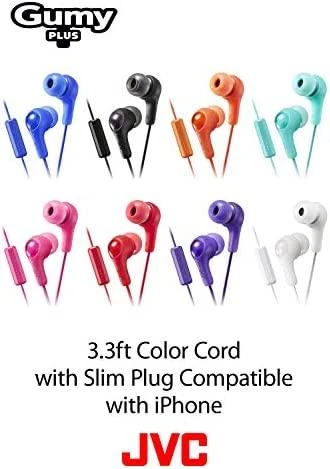 Į ausį įkišamos Ausinės su mikrofonu JVC HA-FX7M-DE "Gumy PLUS", oranžinės