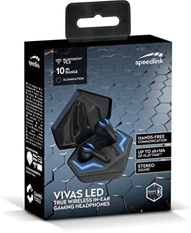 Speedlink VIVAS LED Gaming True Belaidės In-Ear ausinės, juodos