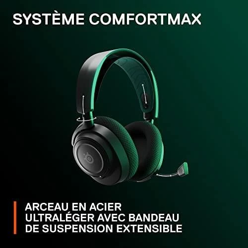 Belaidės ausinės su mikrofonu SteelSeries Arctis Nova 7X Over-Ear, Juodos/Žalios spalvos