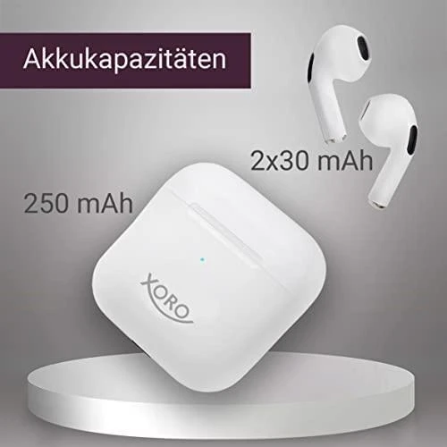 Ausinės Xoro Xoro KHB 30 Ausinių rinkinys True Belaidės Stereo (TWS) Douszny Połączenia/Muzyka/Sport/Codzienność Bluetooth Baltas