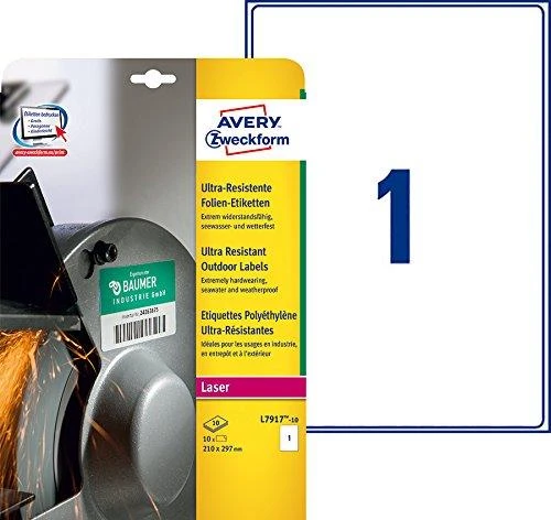 Avery Zweckform TIK.ZF 7917 210X297 10ARK. IŠORINĖ ETIKETĖ - 7917- 10