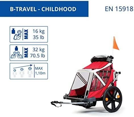 Dviračio priekaba Bellelli B-travel red